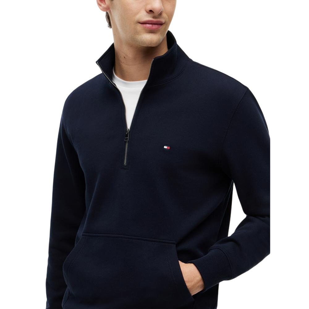 Tommy Hilfiger Flag Embroidery Terry Quarter-Zip Jumper